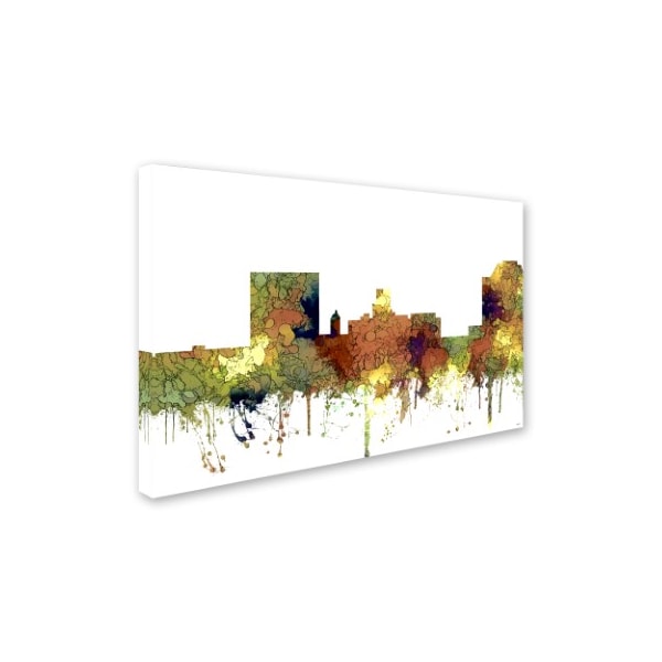 Marlene Watson 'Augusta Georgia Skyline SG Safari Buff' Canvas Art,12x19